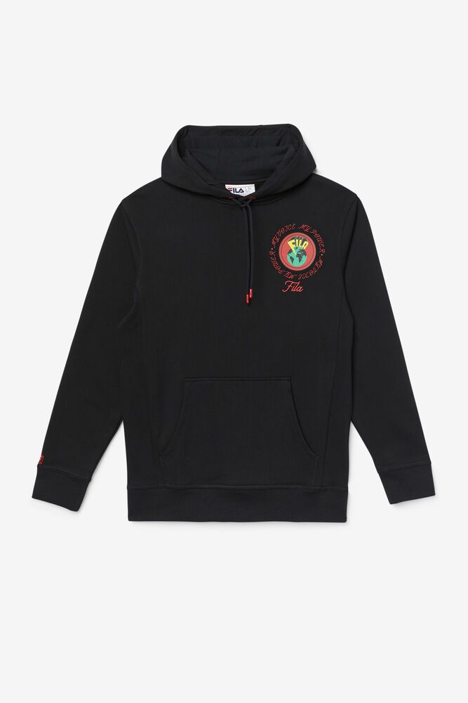 Fila Hoodie Hunt Mens Black - India CUP-974261